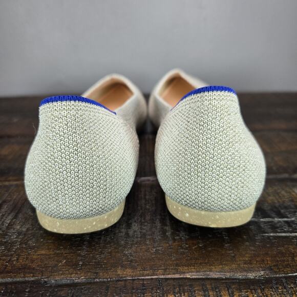 NEW Rothys The Point II Womens 5.5 Flats Slip On Ballet Shoes Silver White - Picture 4 of 11